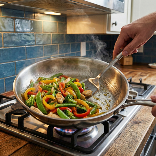 Hand-Hammered Titanium Pan - 3-piece set