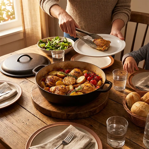 Bellavita Deep Family Pan with Lid