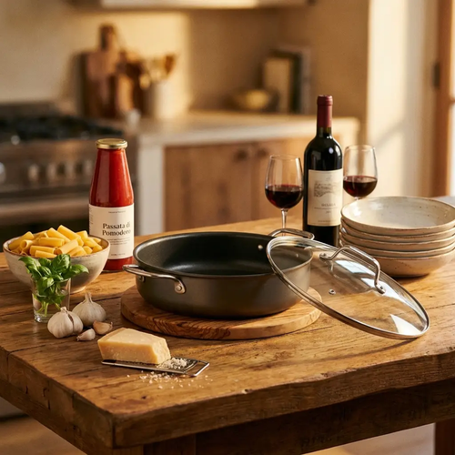 Bellavita Deep Family Pan with Lid