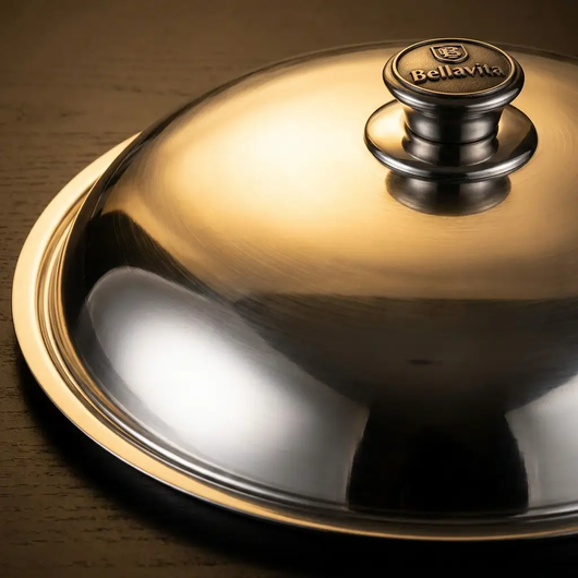 Bellavita Titanium Braiser with Lid - Material Close-up