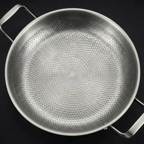 Hand-Hammered Titanium Pan with Two Handles